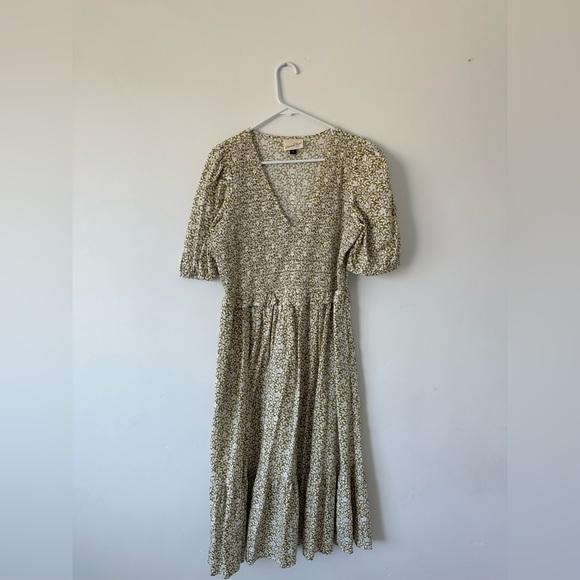 universal thread green floral dress Unique Vintage Plus Size Emerald Green Floral Print Dahlia Swing Dress main image 0